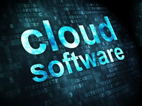 Cloud networking concept: Cloud Software on digital background Stock Illustration
