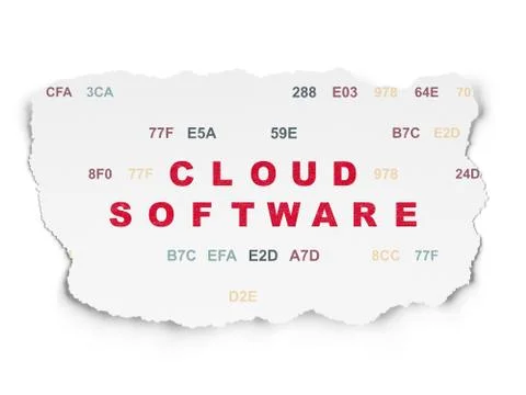 Cloud networking concept: Cloud Software on Torn Paper background Stock Illustration