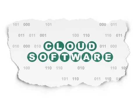 Cloud networking concept: Cloud Software on Torn Paper background Stock-Illustration