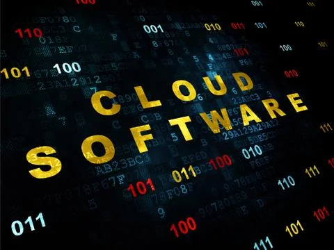Cloud networking concept: Cloud Software on Digital background Stock-Illustration