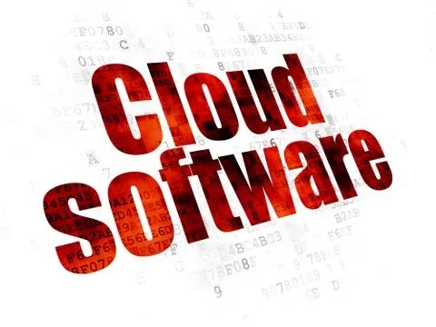 Cloud networking concept: Cloud Software on Digital background Stock-Illustration