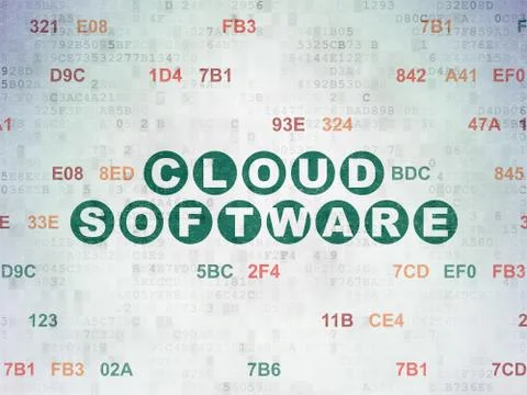 Cloud networking concept: Cloud Software on Digital Data Paper background Stock-Illustration