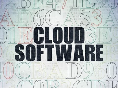 Cloud networking concept: Cloud Software on Digital Data Paper background イラスト素材