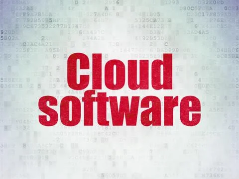 Cloud networking concept: Cloud Software on Digital Data Paper background Stock-Illustration