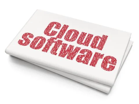 Cloud networking concept: Cloud Software on Blank Newspaper background 스톡 일러스트