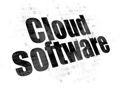 Cloud networking concept: Cloud Software on Digital background Stock-Illustration
