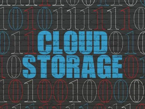 Cloud networking concept: Cloud Storage on wall background Illustrazione stock