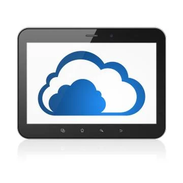 Cloud networking concept: Cloud on tablet pc computer Stock Illustration