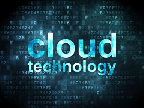 Cloud networking concept: Cloud Technology on digital background Stock Illustration