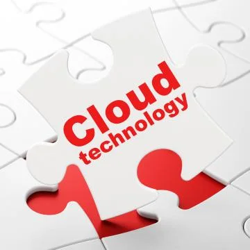 Cloud networking concept: Cloud Technology on puzzle background イラスト素材