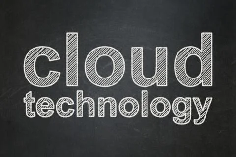 Cloud networking concept: Cloud Technology on chalkboard background 스톡 일러스트