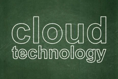 Cloud networking concept: Cloud Technology on chalkboard background Stock Illustration