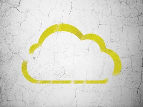 Cloud networking concept: Cloud on wall background Illustrazione stock