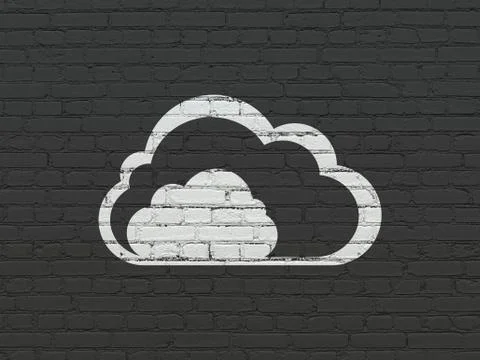 Cloud networking concept: Cloud on wall background イラスト素材