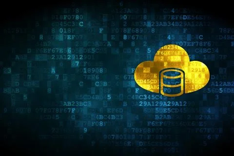 Cloud networking concept: Database With Cloud on digital background イラスト素材