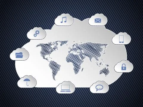 Cloud networking concept Stock Illustration