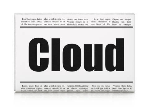 Cloud networking concept: newspaper headline Cloud Ilustración de archivo