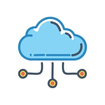 Cloud networking icon. Cloud icon with network connections symbolizing data.. Stock Illustration
