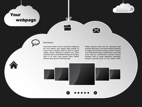 Cloud networking inspired website template design Stock Illustration