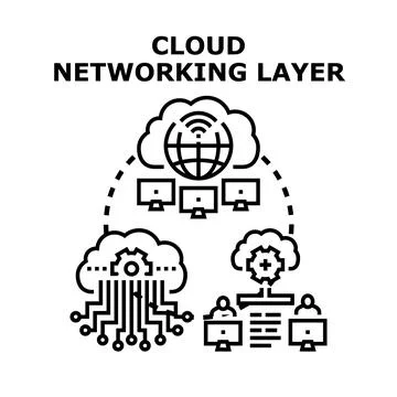 Cloud networking layer connecting global data infrastructure Illustrazione stock