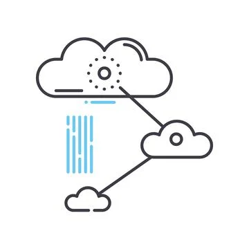 Cloud networking line icon, outline symbol, vector illustration, concept sign Stockillustratie