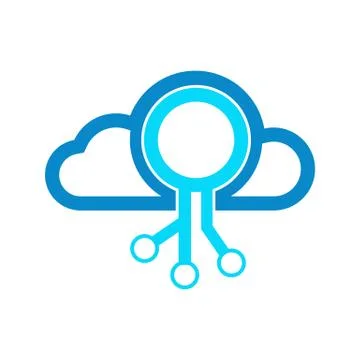 Cloud Networking Modern Technology Logo Vector Graphic Design Stock Illustration