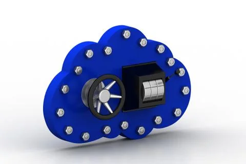 Cloud networking with security concept Illustrazione stock gratuita