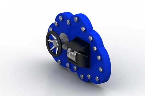 Cloud networking with security concept Gratis stockillustratie