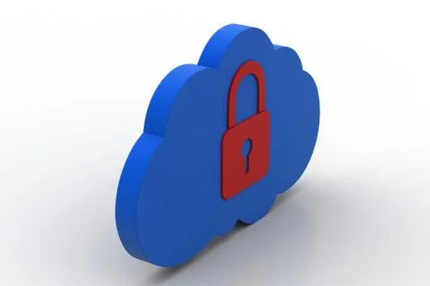 Cloud networking with security concept Free Stock Illustration