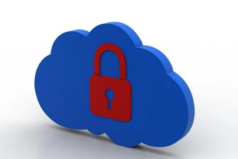 Cloud networking with security concept Free Stock Illustration