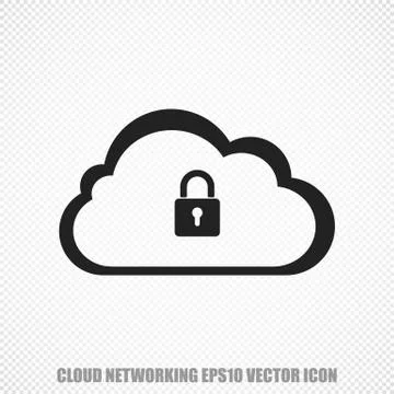 Cloud networking vector Cloud With Padlock icon. Modern flat design Stock Illustration