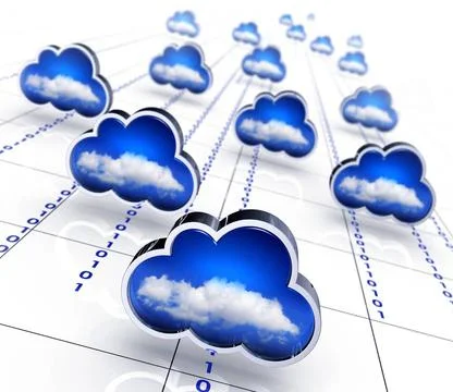 Cloud netz high resolution rendering of a cloud computing network Copyrigh... Stock Photos