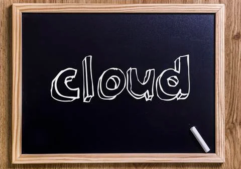 Cloud - New chalkboard with 3D outlined text Stock Photos