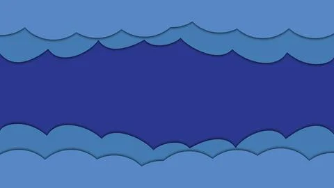 Cloud on night sky in paper cut style. Vector Illustration Stock Illustration
