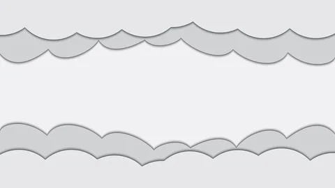 Cloud on night sky in paper cut style. Vector Illustration Stock Illustration