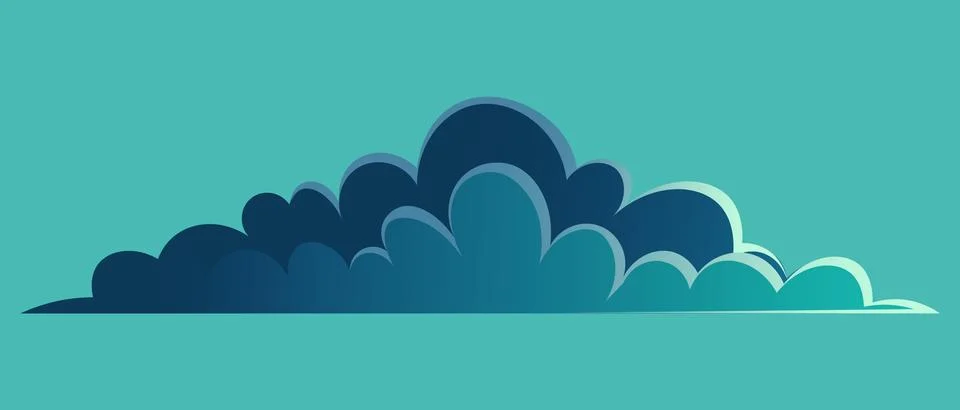 Cloud for night view or sky, landscape interface, evening environment symbol Stock Illustration