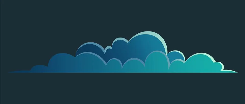 Cloud for night view or sky, landscape interface, evening environment symbol Stock Illustration