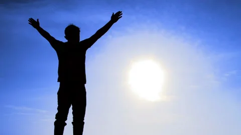 On Cloud Nine Person Silhouette Video stock 34497375