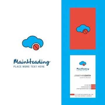 Cloud not working Creative Logo and business card. vertical Design Vector Stock Illustration