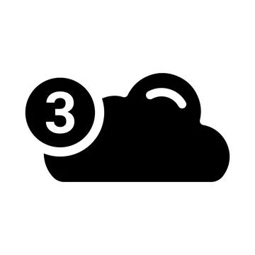 Cloud, notification icon. Black vector graphics. Stock-Illustration