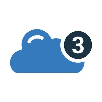Cloud, notification icon. Simple editable vector design isolated on a white.. Stock Illustration