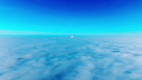 Cloud Ocean Above Riga, Endless Fog Layer Beneath Clear Blue Sky Vídeo Stock 336665593