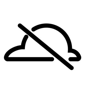Cloud offline icon line isolated on white background. Black flat thin icon .. イラスト素材