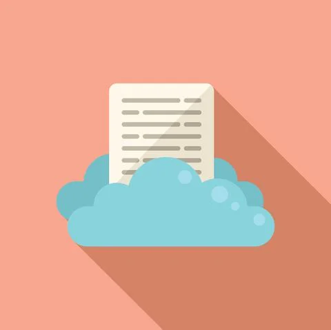 Cloud online study icon flat vector. School course Stockillustratie