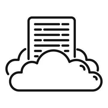 Cloud online study icon outline vector. School course Stockillustratie