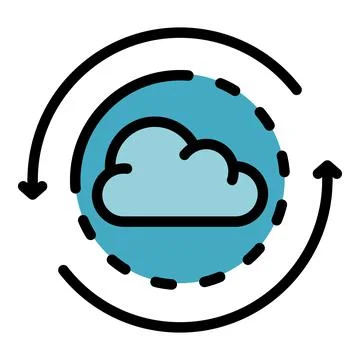 Cloud operating system icon color outline vector 스톡 일러스트