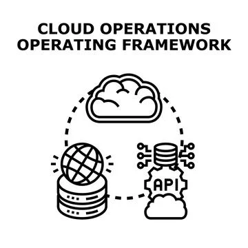Cloud operations operating framework concept illustration Stock Illustration