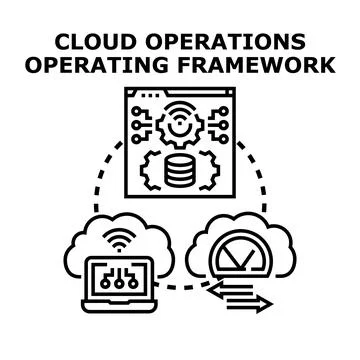 Cloud operations operating framework management Stock Illustration