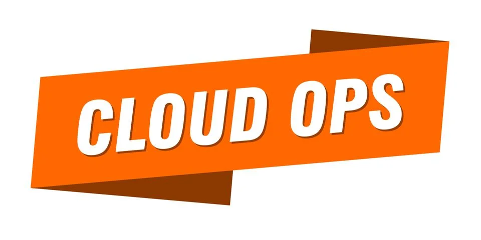 Cloud ops banner template. cloud ops ribbon label sign Stock Illustration
