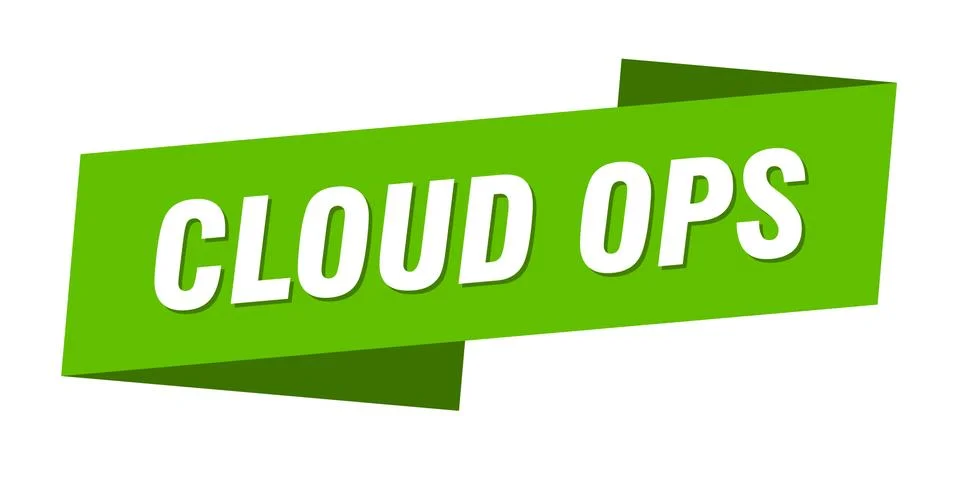Cloud ops banner template. cloud ops ribbon label sign Stock Illustration